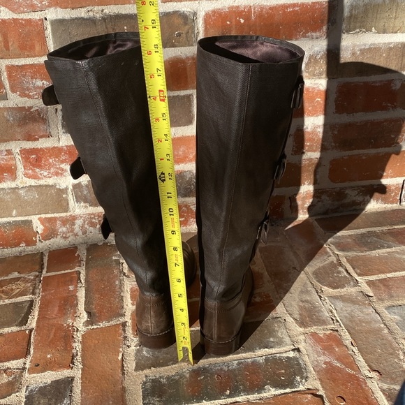 Stuart Weitzman Ludlow Leather Canvas Riding Boots - Picture 7 of 16